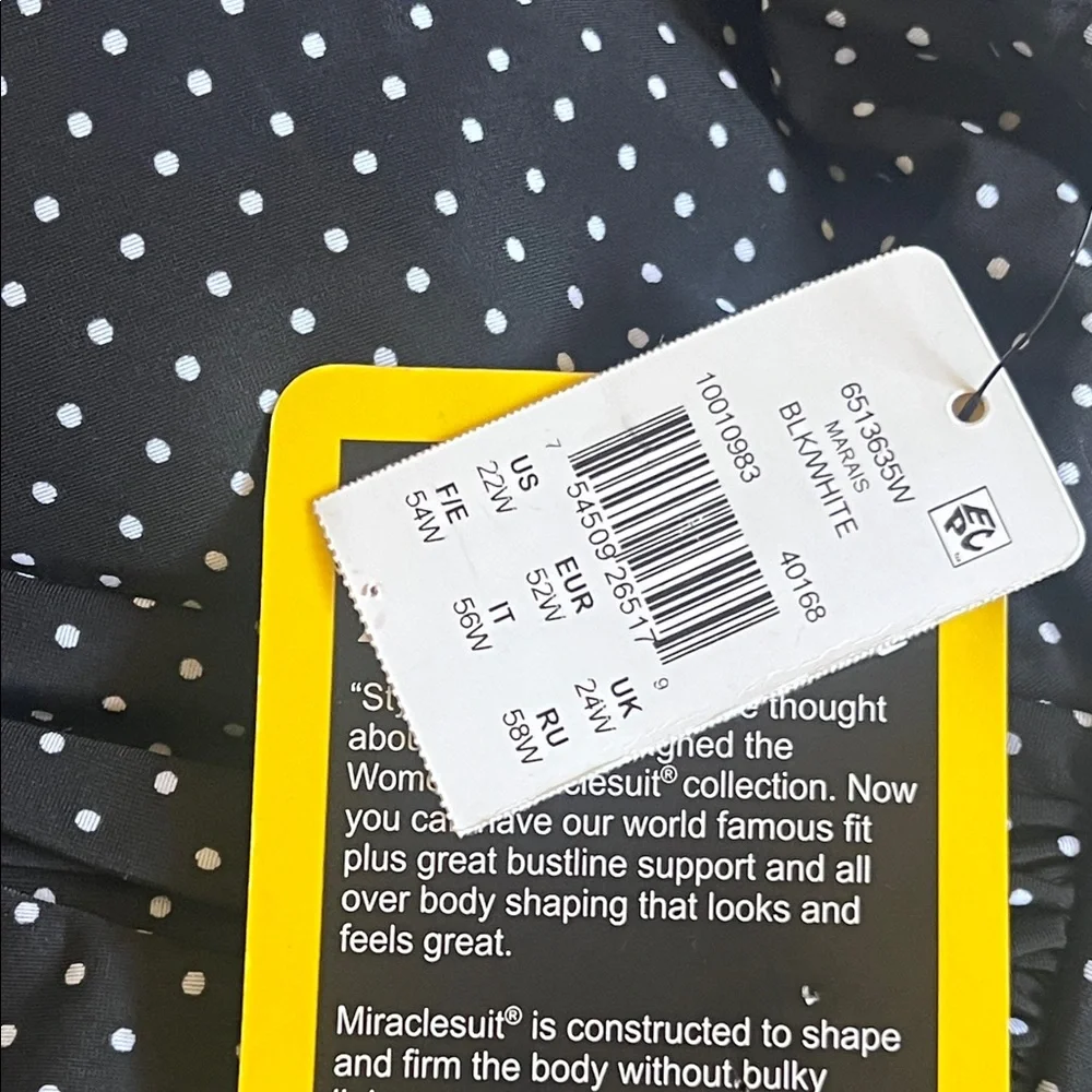 Miraclesuit “Pin Point Marais” Tummy Control Swimdress Polka Dot 22W‎ NWT